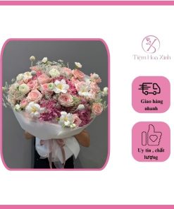 Bó hoa hồng mix tulip